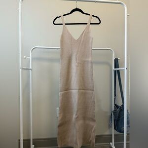 Zara Beige Knit Midi Dress